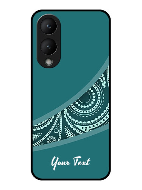 Custom Vivo Y17s Custom Glass Phone Case - Semi Visible Floral Design
