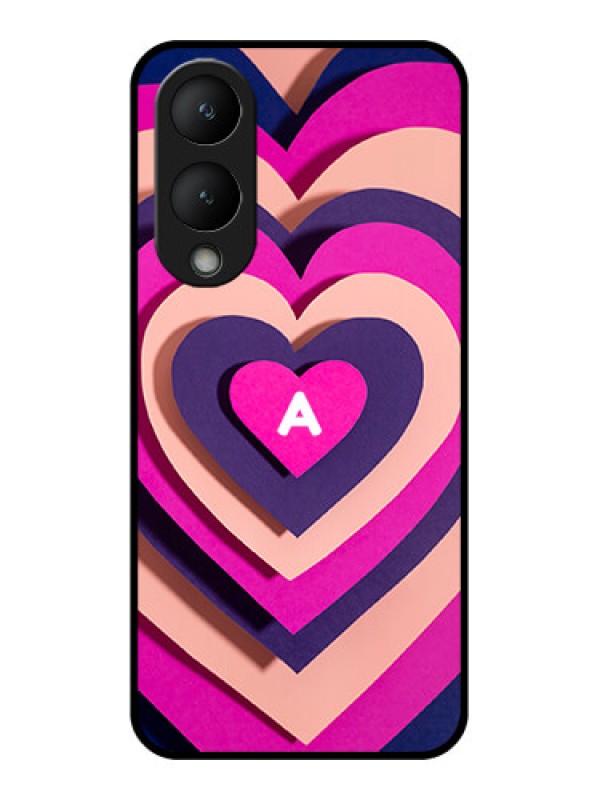 Custom Vivo Y17s Custom Glass Phone Case - Cute Heart Pattern Design