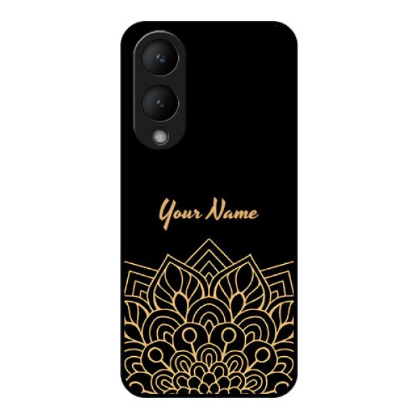 Vivo Y17s Custom Glass Phone Case - Golden Mandala Design