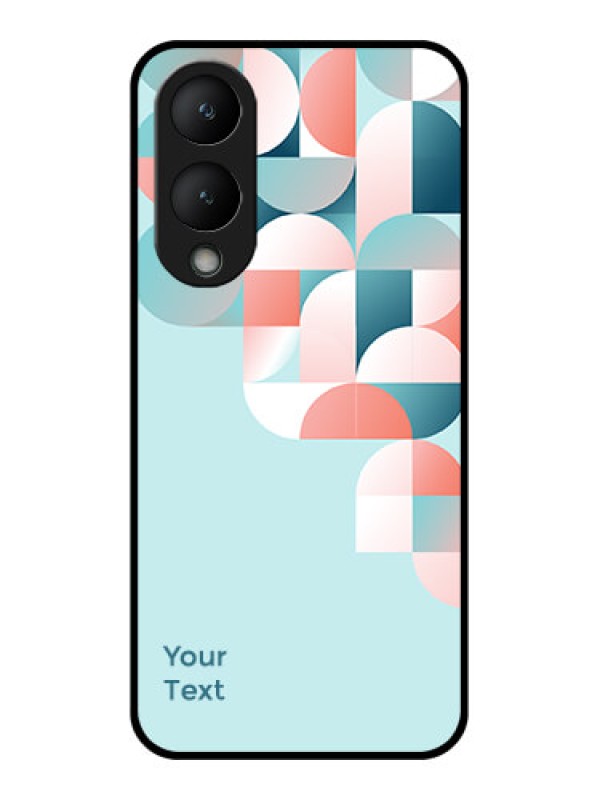 Custom Vivo Y17s Custom Glass Phone Case - Stylish Semi - Circle Pattern Design