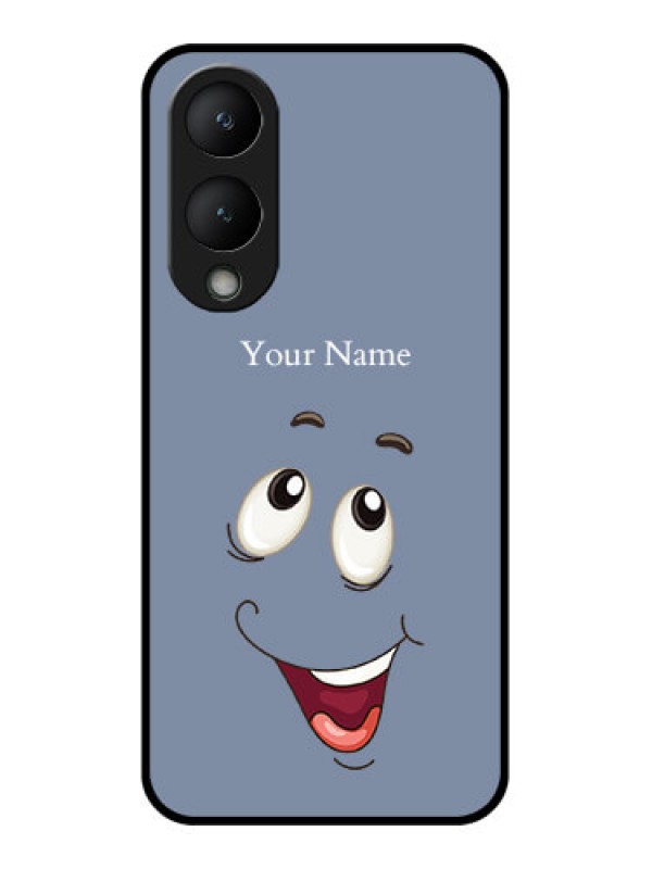 Custom Vivo Y17s Custom Glass Phone Case - Laughing Cartoon Face Design