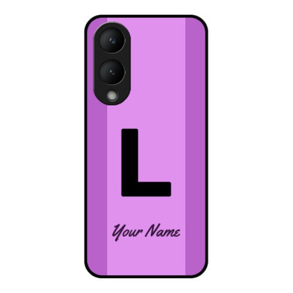 Vivo Y17s Custom Glass Phone Case - Tricolor Custom Text Design