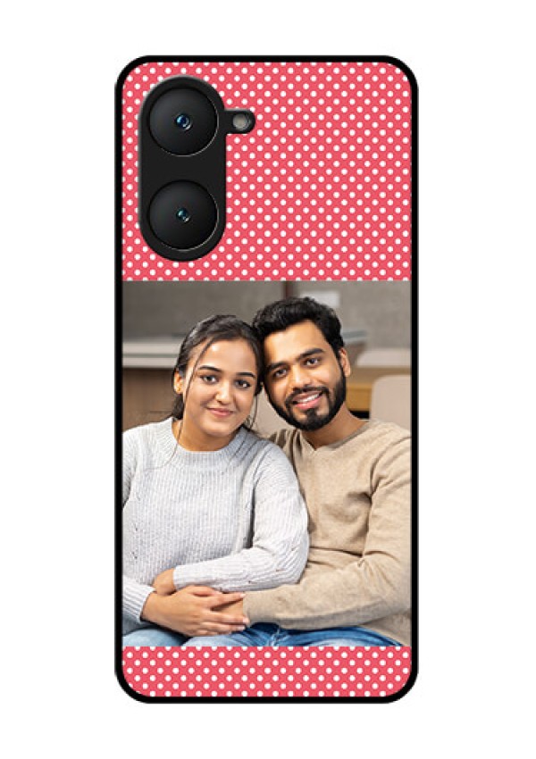 Vivo Y18 Custom Glass Phone CaseWhite Dotted Design