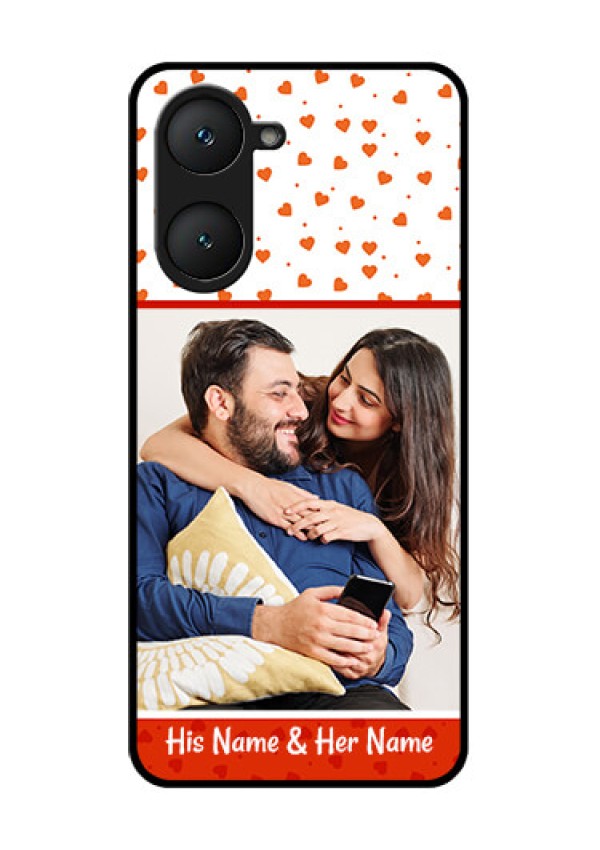 Vivo Y18 Custom Glass Phone CaseOrange Love Symbol Design