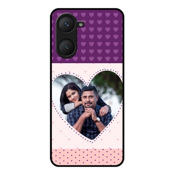 Vivo Y18 Custom Glass Phone CaseViolet Love Dots Design