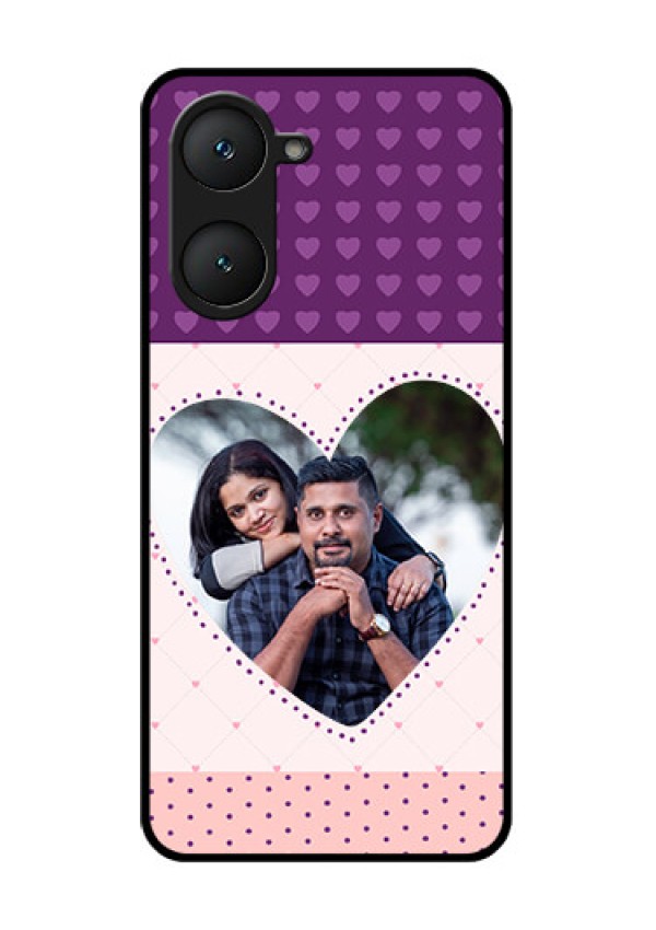 Vivo Y18 Custom Glass Phone CaseViolet Love Dots Design