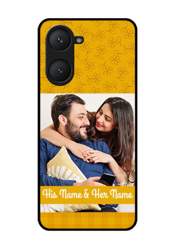 Vivo Y18 Custom Glass Phone CaseYellow Floral Design