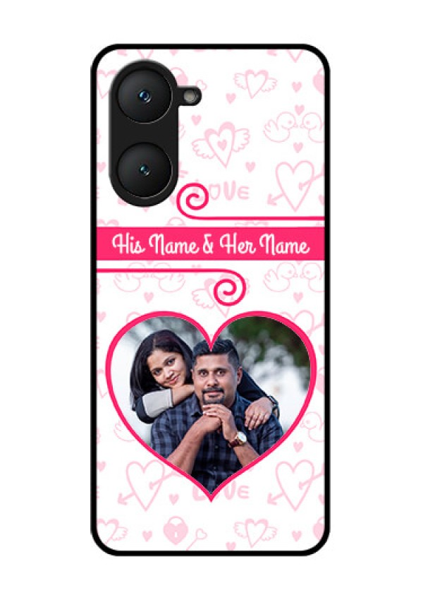 Vivo Y18 Custom Glass Phone CaseHeart Shape Love Design