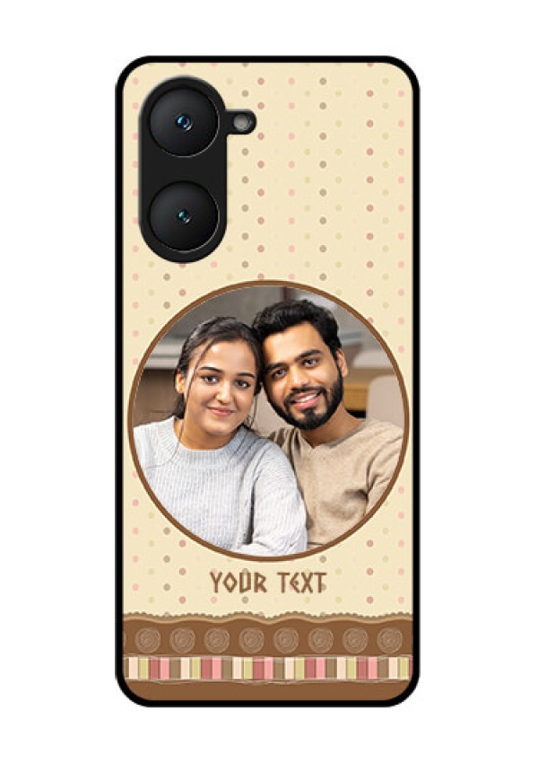 Vivo Y18 Custom Glass Phone CaseBrown Dotted Mobile Case Design