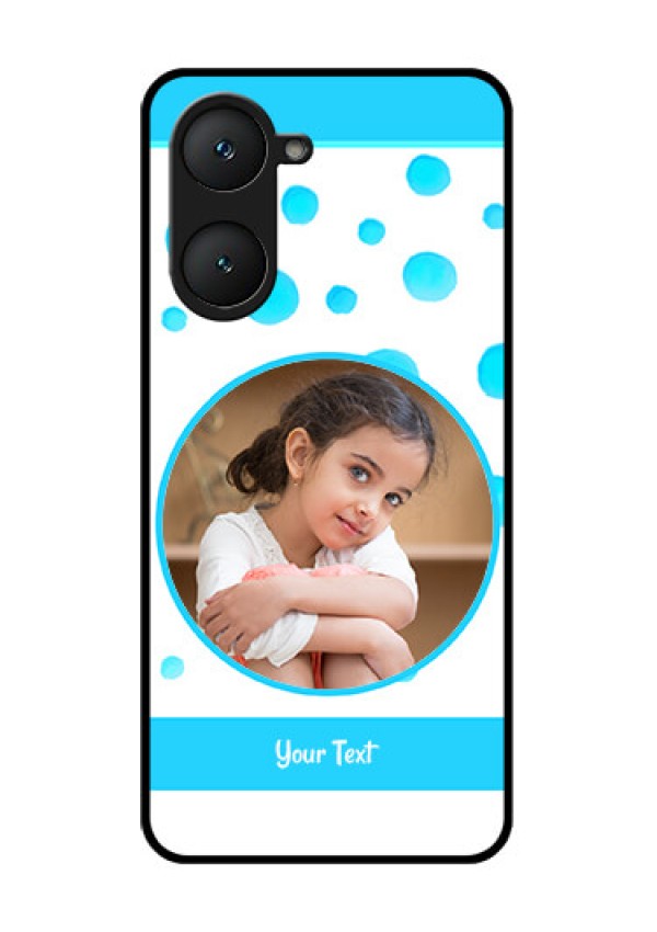 Vivo Y18 Custom Glass Phone CaseBlue Bubbles Pattern Design