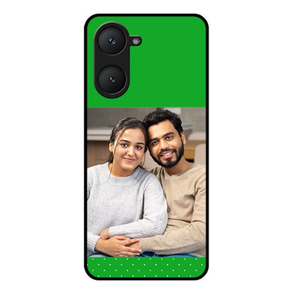 Vivo Y18 Custom Glass Phone CaseGreen Pattern Design