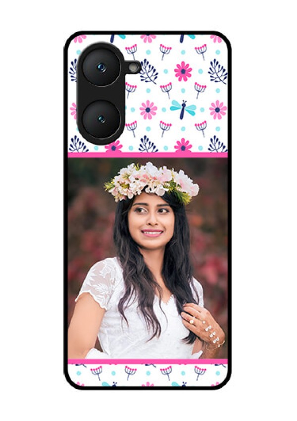 Vivo Y18 Custom Glass Phone CaseColorful Flower Design