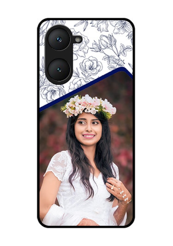 Vivo Y18 Custom Glass Phone CaseClassy Floral Design