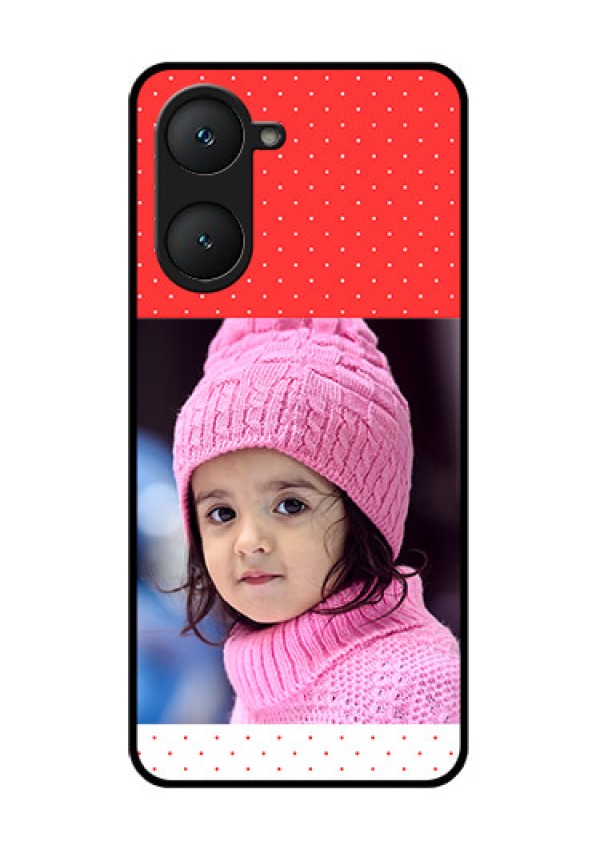 Vivo Y18 Custom Glass Phone CaseRed Pattern Design