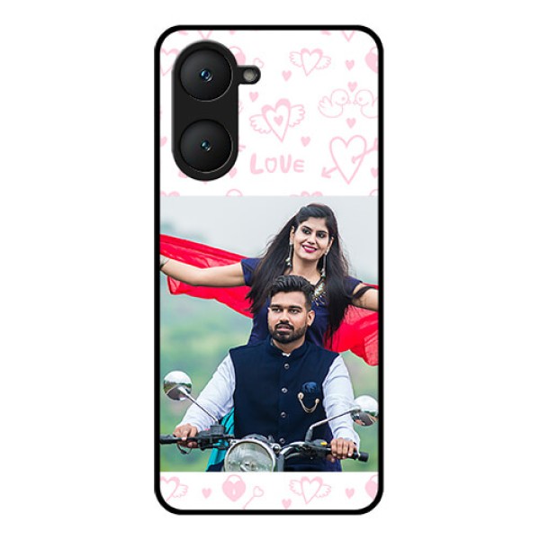 Vivo Y18 Custom Glass Phone CasePink Flying Heart Design