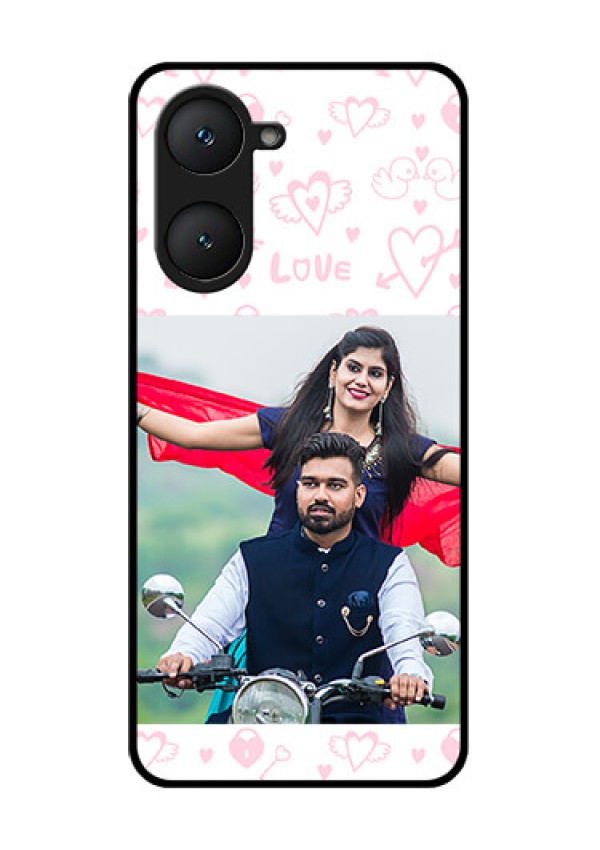 Vivo Y18 Custom Glass Phone CasePink Flying Heart Design