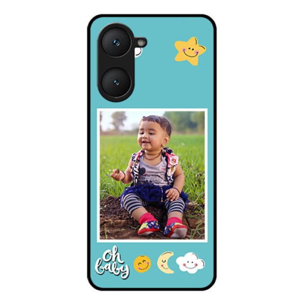 Vivo Y18 Custom Glass Phone CaseSmiley Kids Stars Design