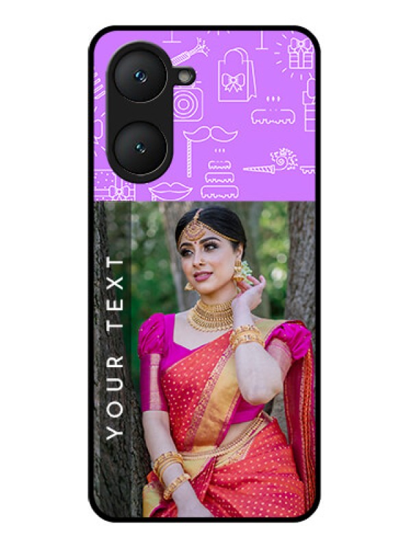 Custom Vivo Y18 Custom Glass Phone CaseBirthday Icons Design