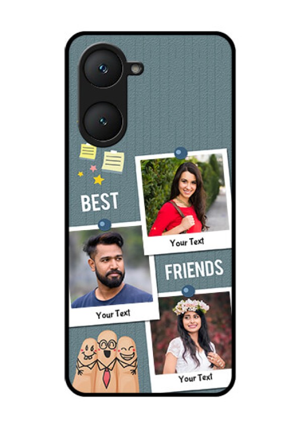 Vivo Y18 Custom Glass Phone CaseSticky Frames And Friendship Design