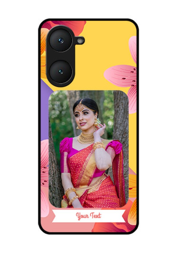 Vivo Y18 Custom Glass Phone Case3 Image With Vintage Floral Design