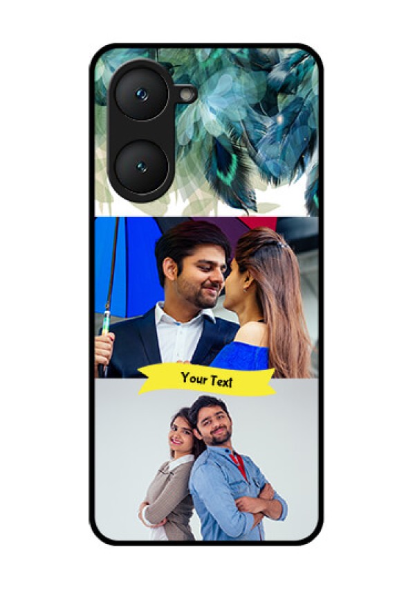 Vivo Y18 Custom Glass Phone CaseImage With Boho Peacock Feather Design