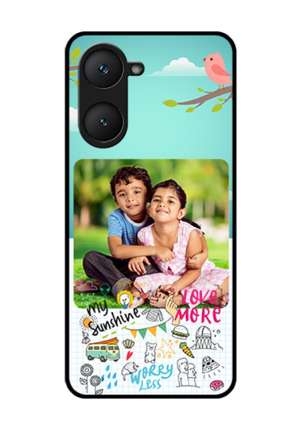 Vivo Y18 Custom Glass Phone CaseDoodle Love Design