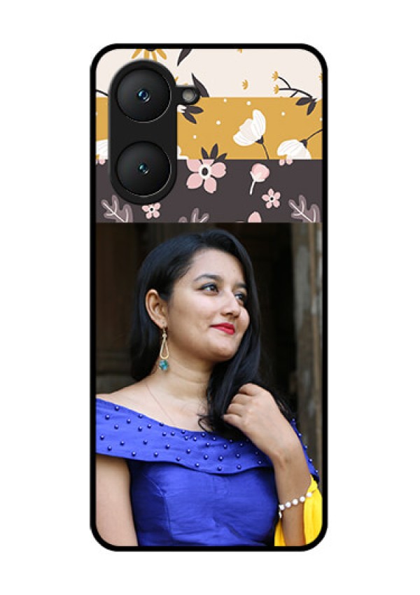 Vivo Y18 Custom Glass Phone CaseStylish Floral Design