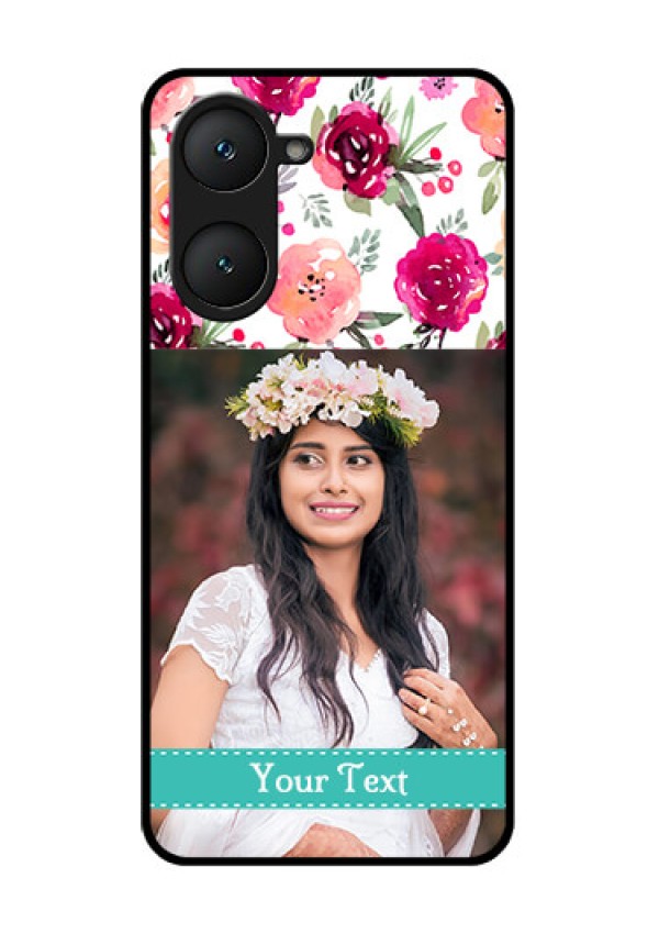 Vivo Y18 Custom Glass Phone CaseWater Colors Floral Design