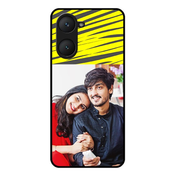 Vivo Y18 Custom Glass Phone CaseYellow Abstract Design