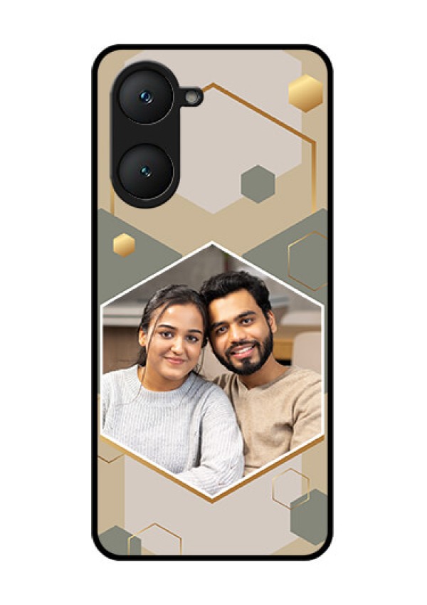 Vivo Y18 Custom Glass Phone CaseStylish Hexagon Pattern Design