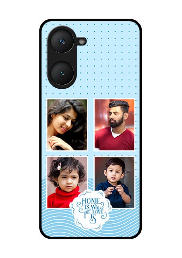 Vivo Y18 Custom Glass Phone CaseCute Love Quote With 4 Pic Upload Design