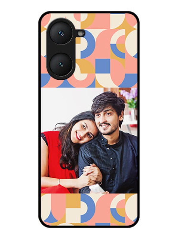 Custom Vivo Y18 Custom Glass Phone CaseSemi - Circle Maze Pattern Design