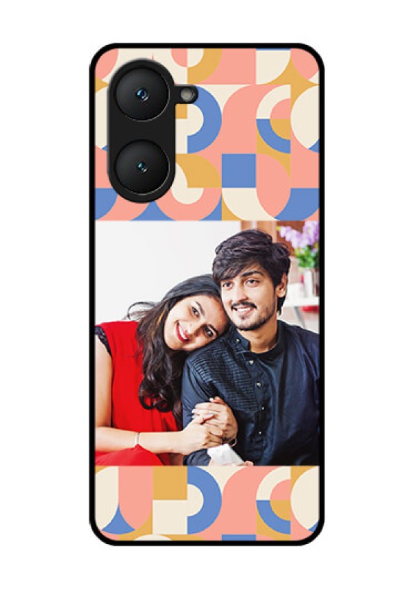 Vivo Y18 Custom Glass Phone CaseSemi - Circle Maze Pattern Design