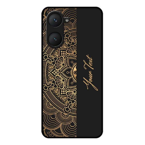 Vivo Y18 Custom Glass Phone CaseMandala Art With Custom Text Design