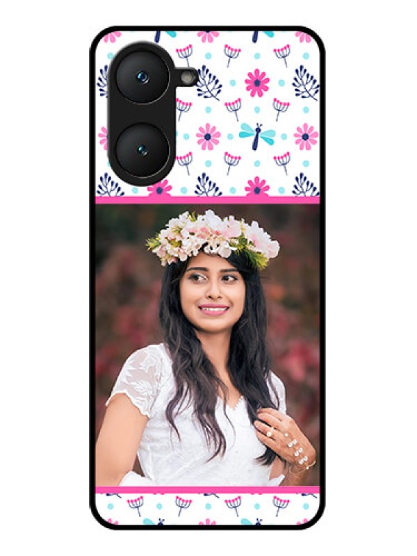 Custom Vivo Y18E Custom Glass Phone CaseColorful Flower Design