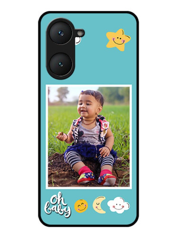 Custom Vivo Y18E Custom Glass Phone CaseSmiley Kids Stars Design