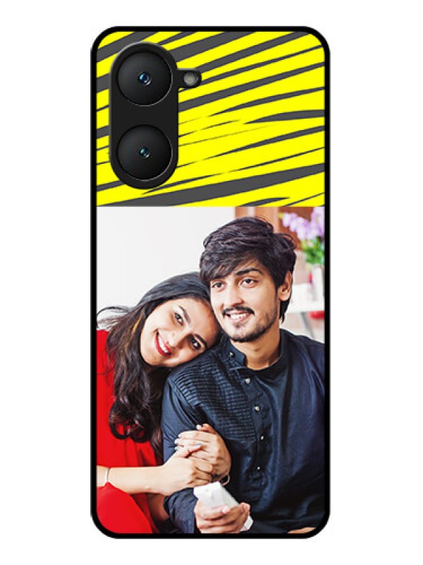 Custom Vivo Y18E Custom Glass Phone CaseYellow Abstract Design