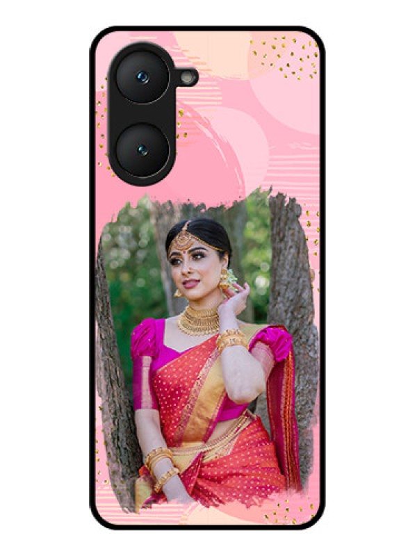 Custom Vivo Y18E Custom Glass Phone CaseGold Glitter Splash Design