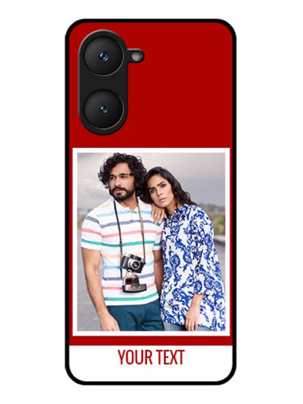 Custom Vivo Y18i Custom Glass Phone Case - Red Color Design