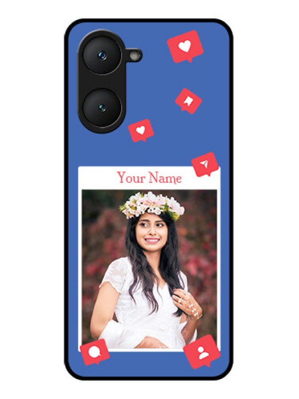 Custom Vivo Y18i Custom Glass Phone Case - Like Share And Comment Design