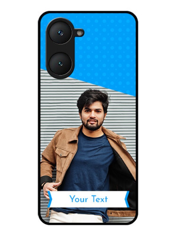 Custom Vivo Y18T Custom Glass Phone Case - Simple Blue Color Design