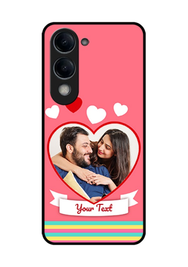 Vivo Y19 5G Custom Glass Phone Case - Love Shapes Doodle Design