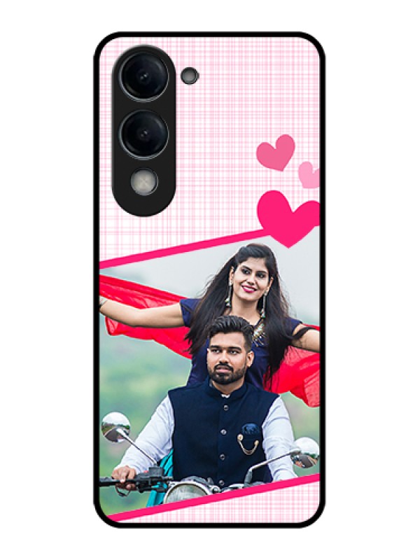 Custom Vivo Y19 5G Custom Glass Phone Case - Love Shape Heart Design