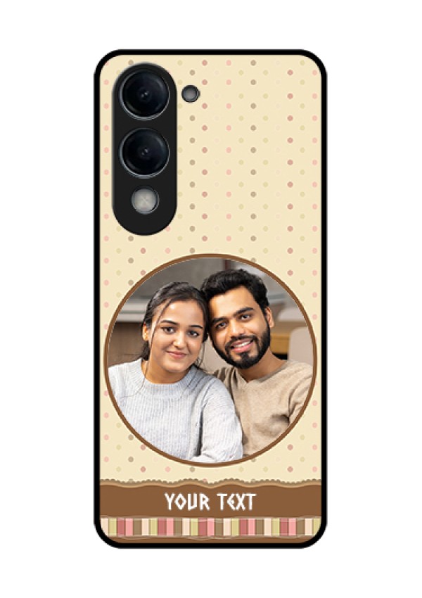 Vivo Y19 5G Custom Glass Phone Case - Brown Dotted Mobile Case Design