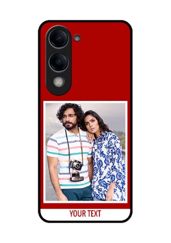 Vivo Y19 5G Custom Glass Phone Case - Red Color Design