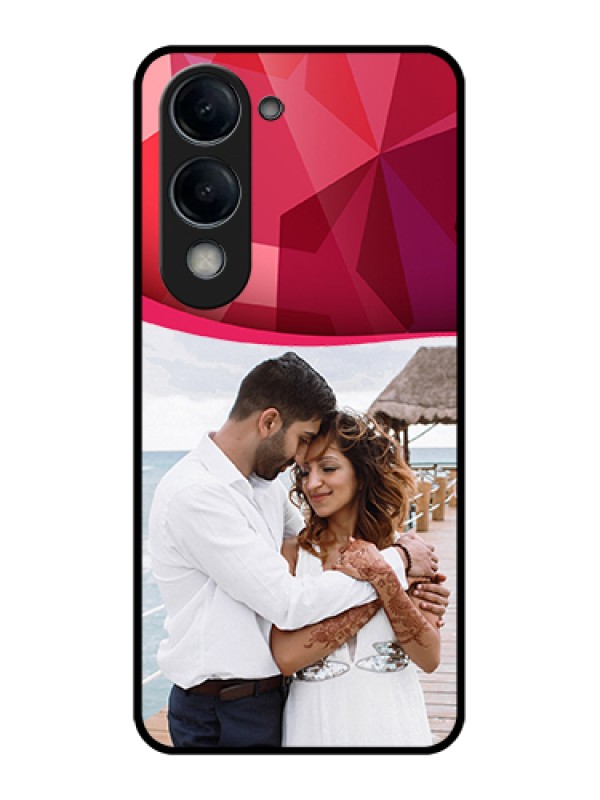 Custom Vivo Y19 5G Custom Glass Phone Case - Red Abstract Design