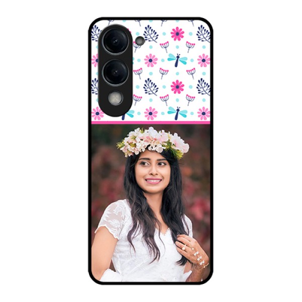 Vivo Y19 5G Custom Glass Phone Case - Colorful Flower Design