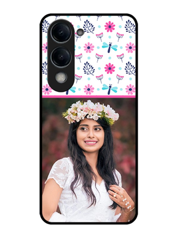 Custom Vivo Y19 5G Custom Glass Phone Case - Colorful Flower Design