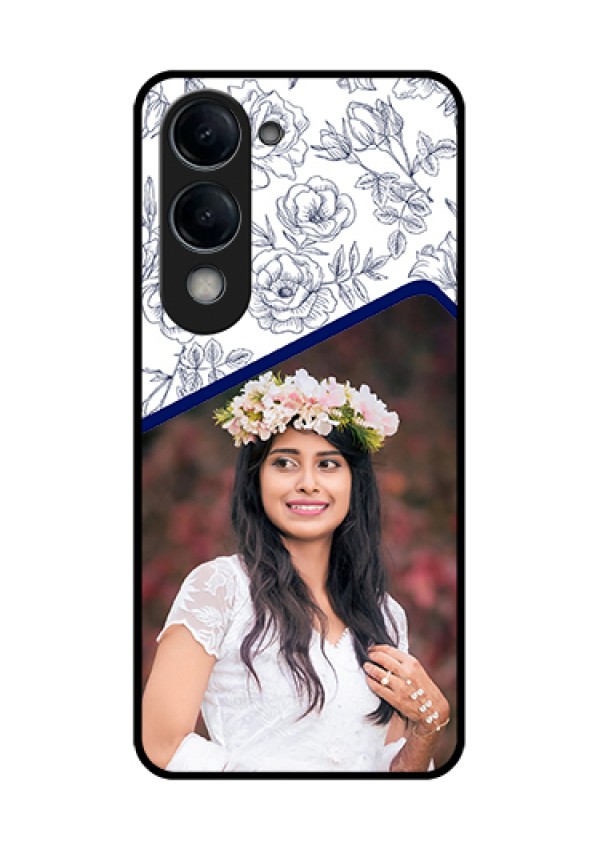 Vivo Y19 5G Custom Glass Phone Case - Classy Floral Design