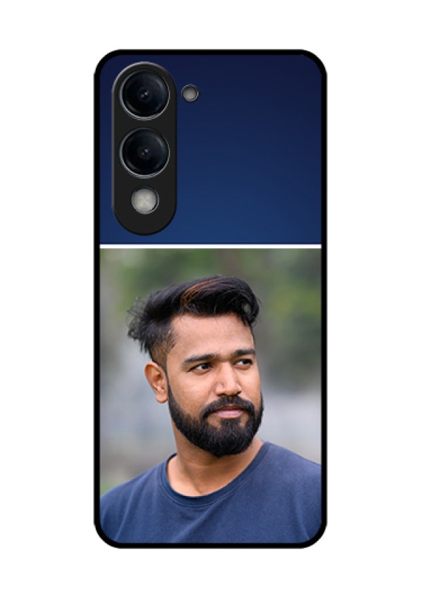 Vivo Y19 5G Custom Glass Phone Case - Simple Royal Blue Design